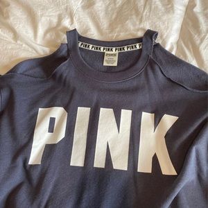 Pink open shoulder crop top